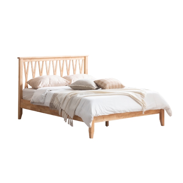 [by CASAMIA] 일상고백 스틸레 고무나무 원목 침대 Q