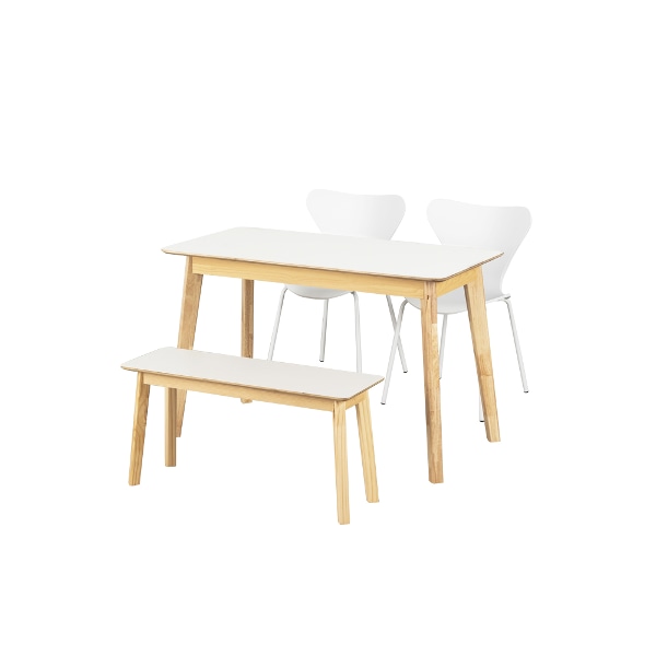 [by CASAMIA] 일상고백 리에토 HPM 식탁세트 4인 A형(벤치1+의자2)
