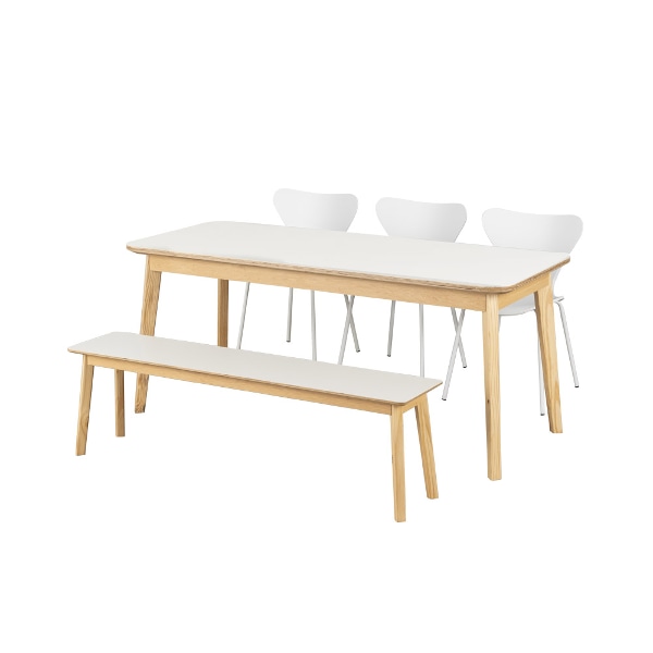 [by CASAMIA] 일상고백 리에토 HPM 식탁세트 6인 A형 (벤치1+의자3)