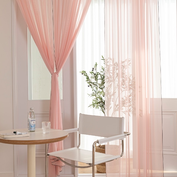 소르베 한 장 커튼 핑크