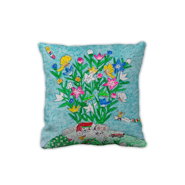 [쿠션솜 증정] 쿠션커버 제주생활의 중도(블루)/ 이왈종(Lee WalChong)