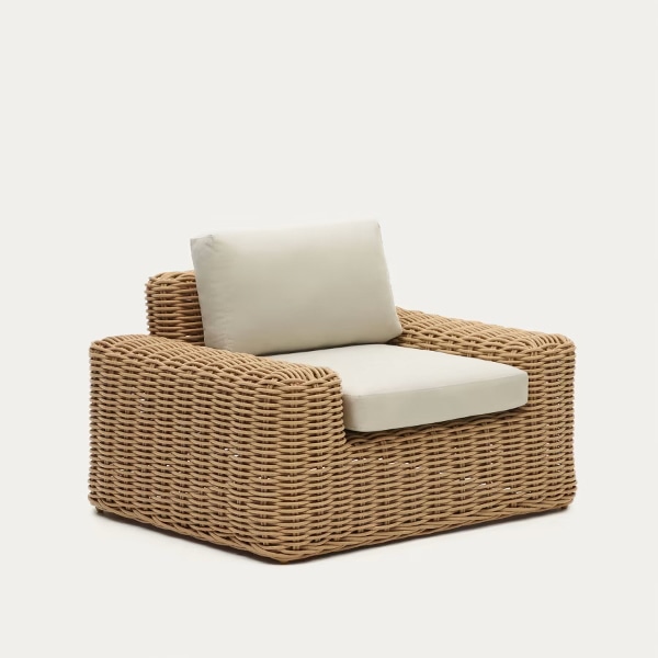 [특가] Portlligat 폴리가트 인조라탄 네츄럴 베이지 아웃도어 1인소파