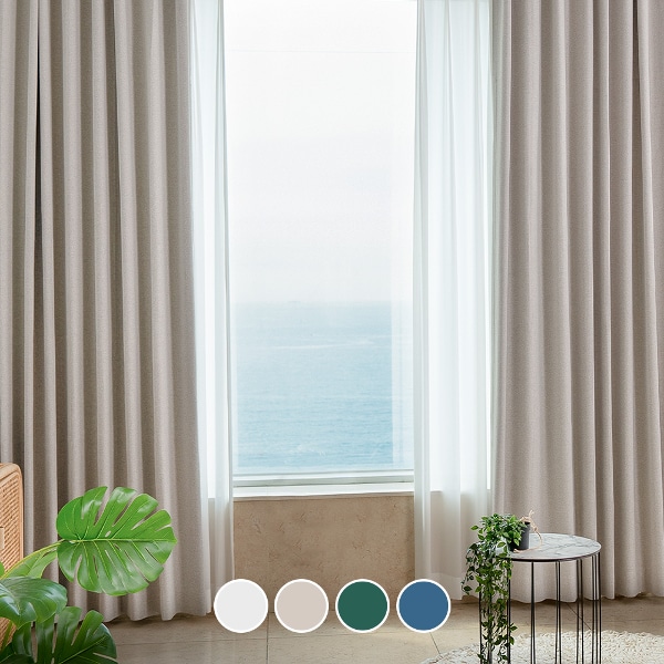 굿나잇 형상기억 양면 100% 암막커튼 2장 1세트 (4컬러)