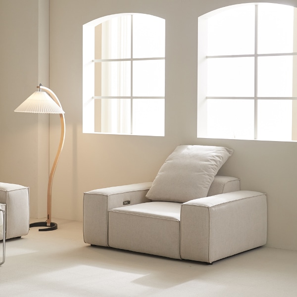 구루디 1인 리클라이너 패브릭 소파