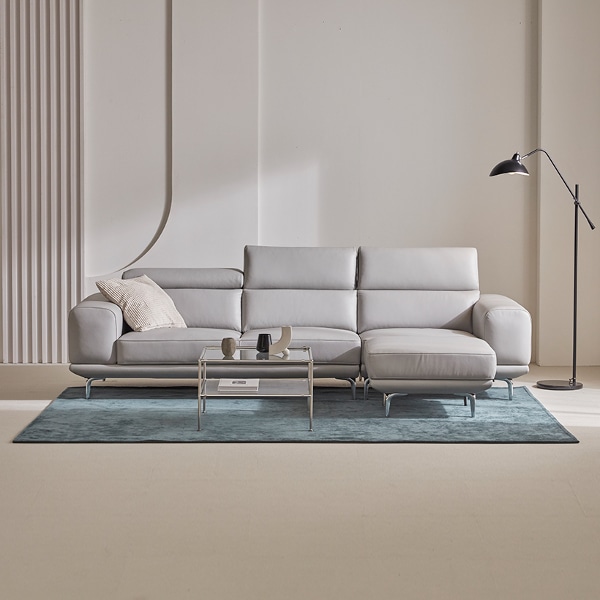 [by CASAMIA] 벨로씨 럭스 천연면피 가죽 소파 4인+스툴