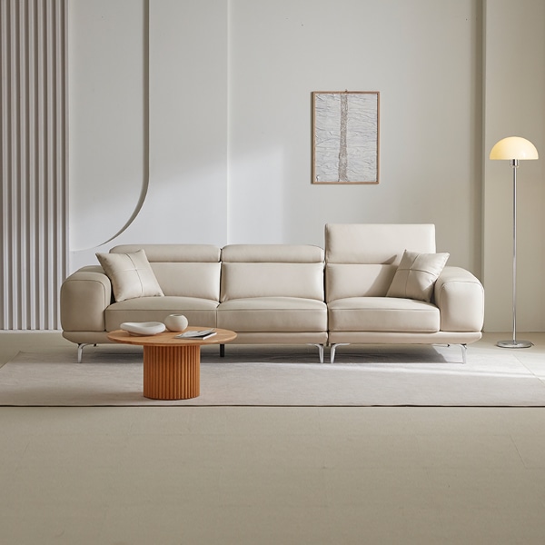 [by CASAMIA] 벨로씨 럭스 천연면피 가죽 소파 4인 (컬러 택1)