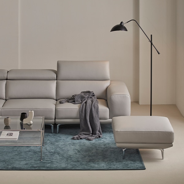 [by CASAMIA] 벨로씨 럭스 천연면피 가죽 소파 스툴 (컬러 택1)