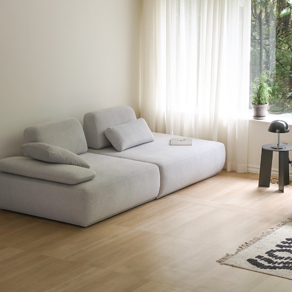 버니 이지클린 코너형 모듈 패브릭 소파 3인