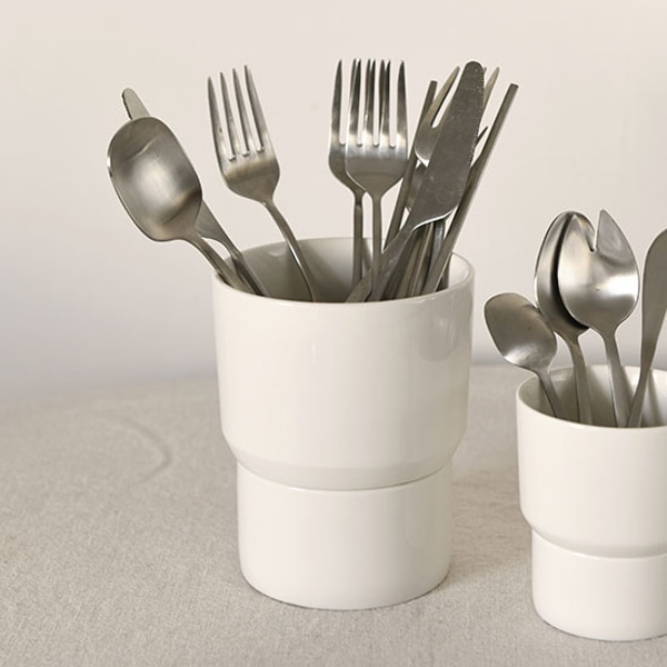 [최저가 도전] 이비티 물빠짐 도자기 키친툴 수저통 L