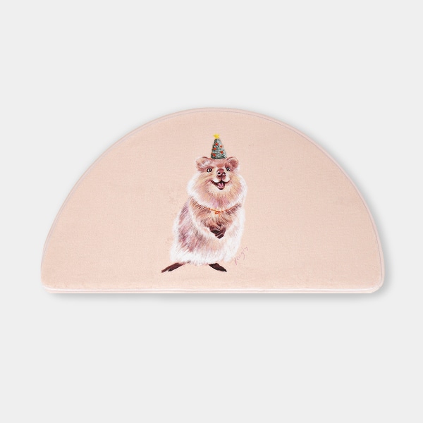 폭신한 극세사 반달 하프문 발매트 드로잉 (쿼카/리틀버니)