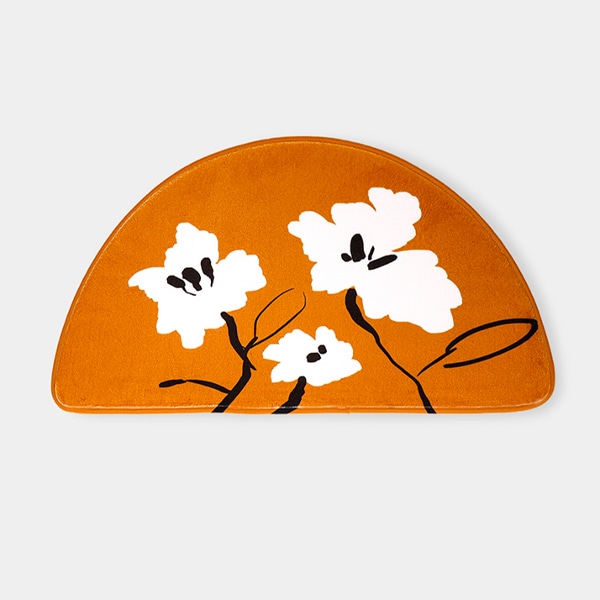 폭신한 극세사 반달 하프문 발매트 로즈 오브 샤론 (4colors)