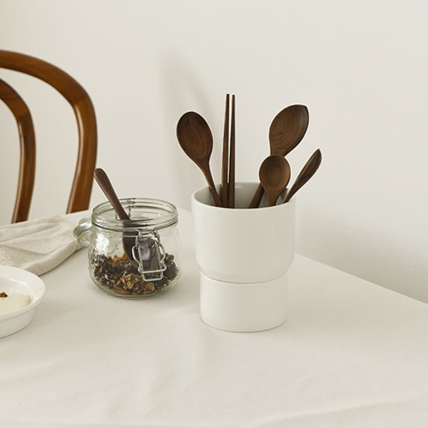 [최저가 도전] 이비티 물빠짐 도자기 미니 수저통 S