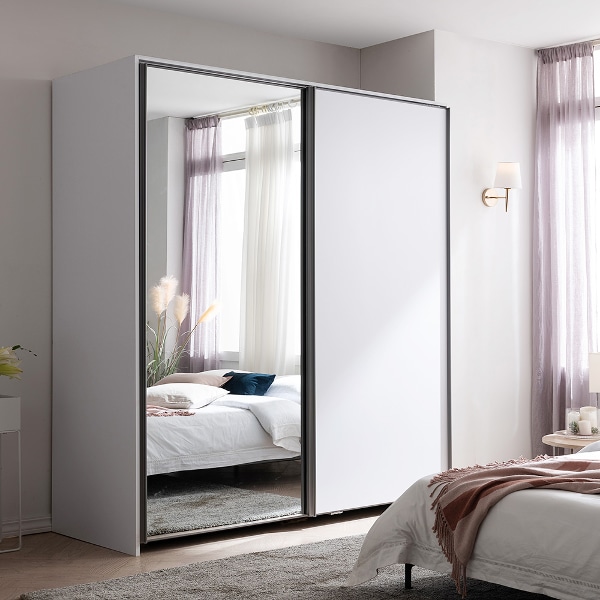 더블린BS 매트 슬라이딩 옷장 160~210cm(행거형/수납형/선반형)