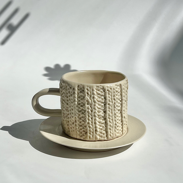 머그 knit 02 + 컵받침 (세트)