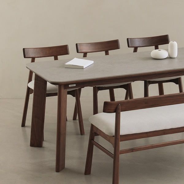 몬드 월넛 호두나무 포세린 세라믹 식탁 4인용 6인용 1400 1600 1800 2000