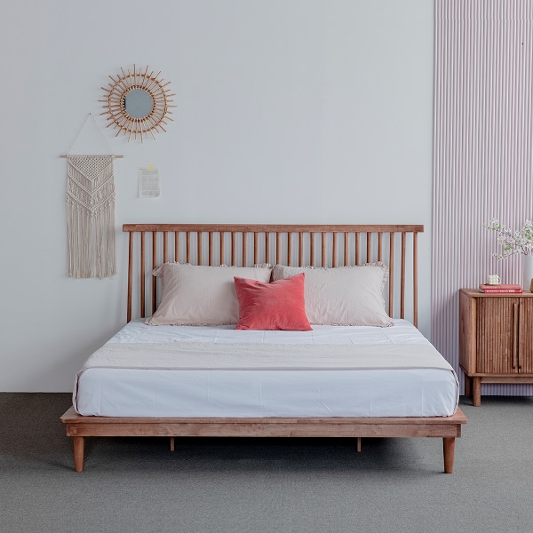 헤더 F형 아크 원목 평상 침대