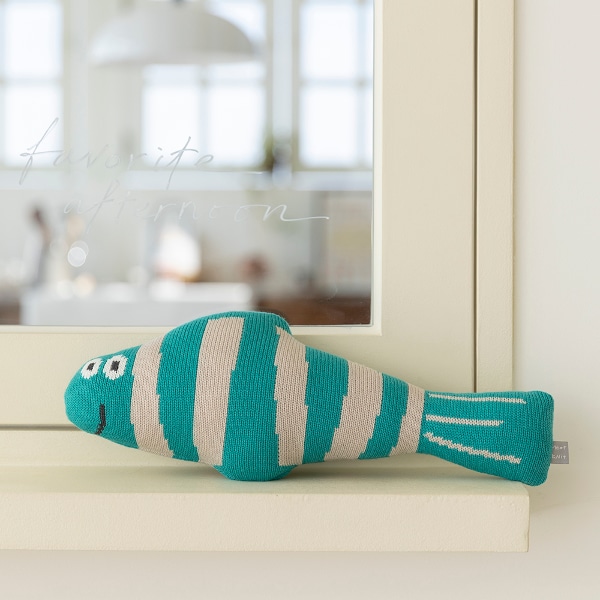 자유로운 물속 여행자 물고기 니트 인형 Blue Green