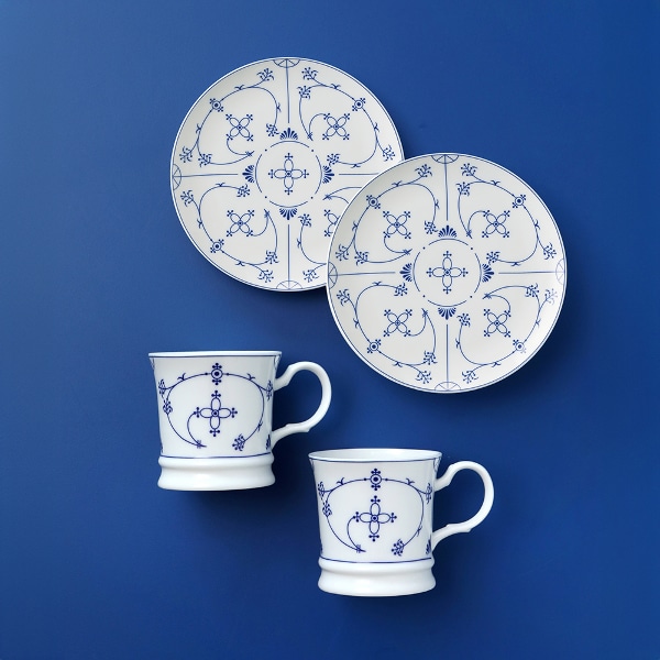 인디쉬블루 브런치세트(머그2p,접시2p)