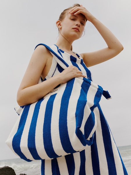 테리 토트백 Terry Tote Bag Blue White