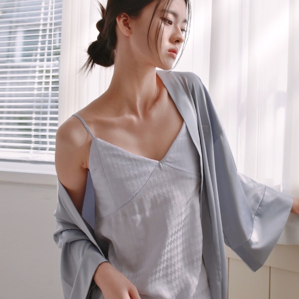 [SET] Stella slip+robe purple