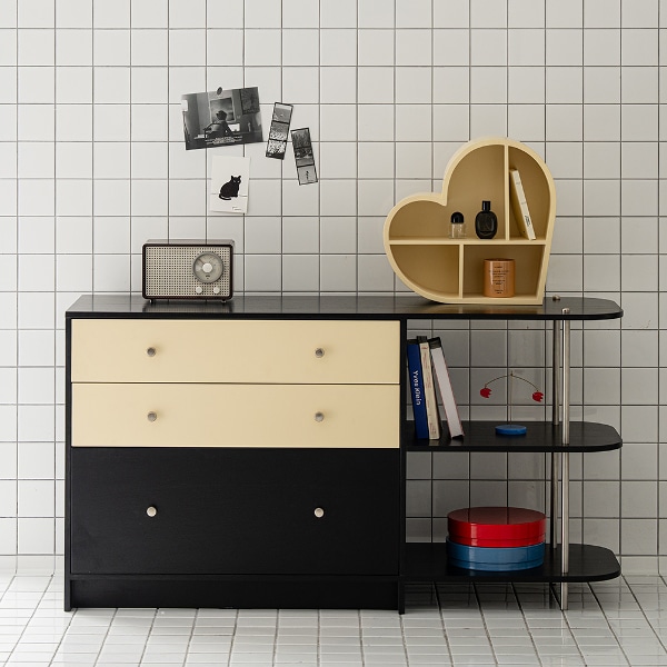 투톤 선반 서랍장