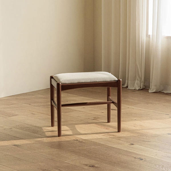 포트 원목 패브릭 스툴 화장대 의자