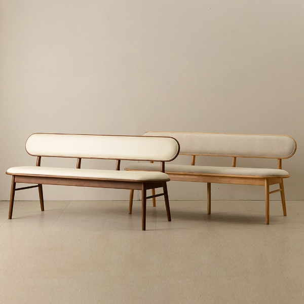 카이 원목 쿠션 등받이 식탁 벤치의자