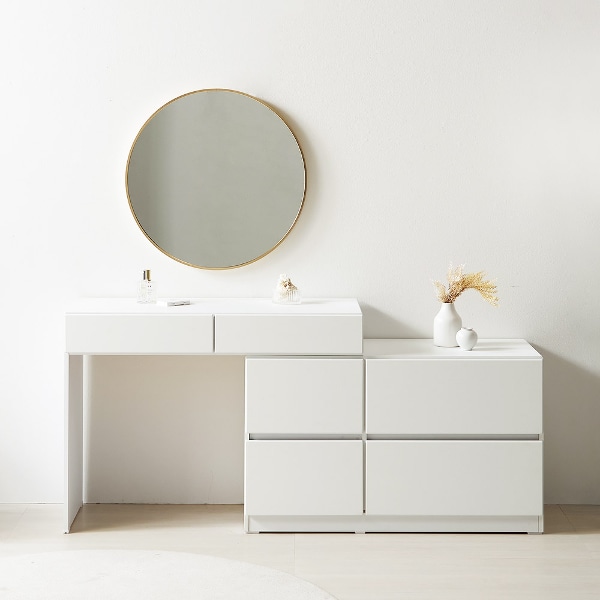 세이 확장형 화장대 원형거울 포함 세트