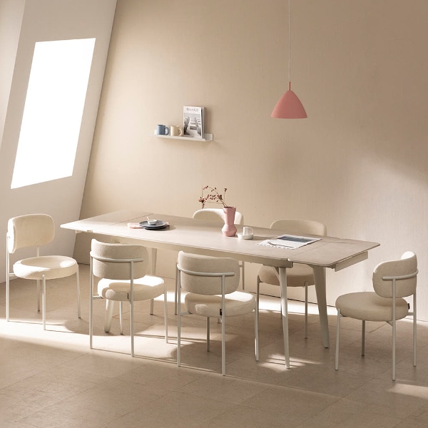 글로리 확장형 세라믹 식탁 테이블 그레이 4인 8인 식탁 1400/2000