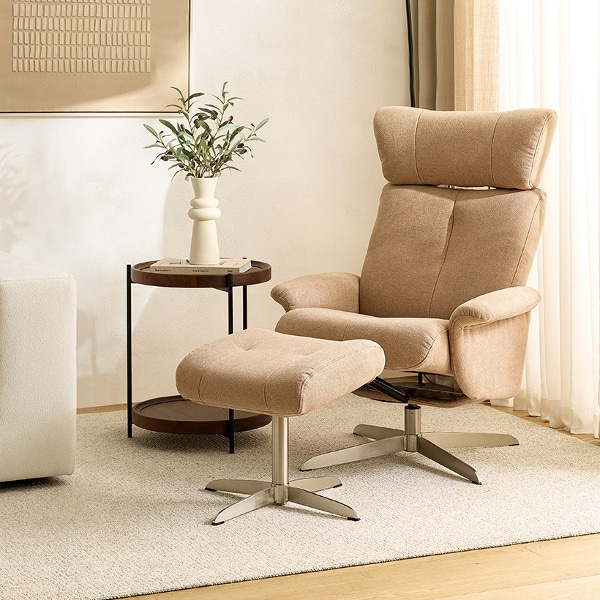 우스터 패브릭 1인 리클라이너_로즈브라운