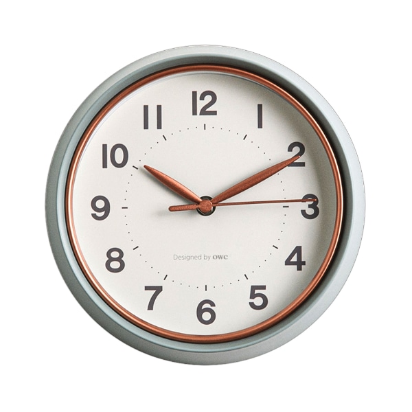 OWC 무소음 민트 메탈프레임 벽시계, 22cm