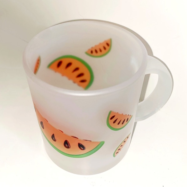 Toy watermelon glass mug (matte)