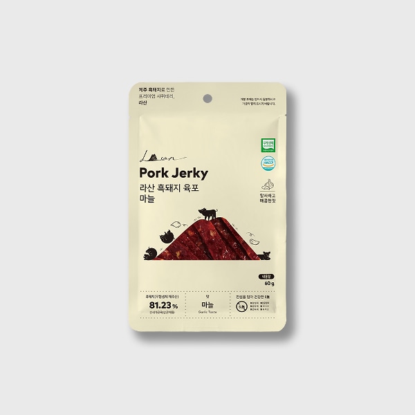 라산x프롬제주 제주 흑돼지 육포 마늘맛 60g