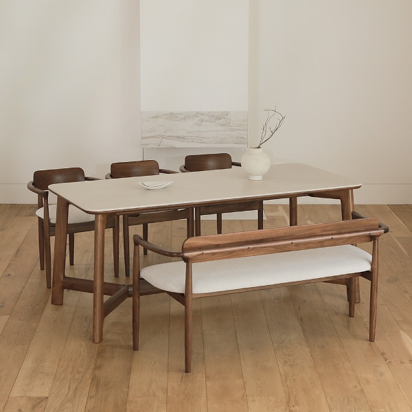 베네타 월넛 호두나무 원목 포세린 세라믹식탁 4인용6인용 1400 1600 1800 200