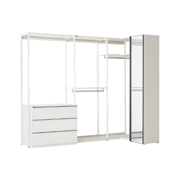 뉴로브 드레스룸 3단서랍 코너거울형세트 271cm (컬러 택1)