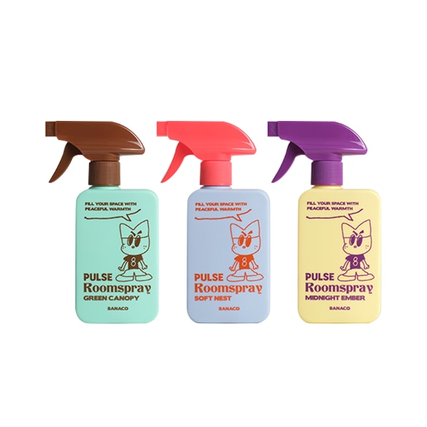 바나코 펄스 룸스프레이 250ml / 패브릭 탈취 저자극 섬유향 밤쉘 파우더 우디 그린노트