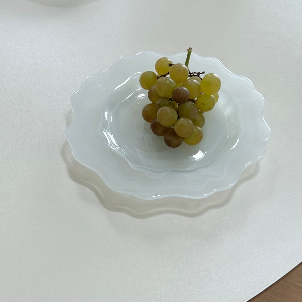 알라바스터 플라워접시 21cm 화이트