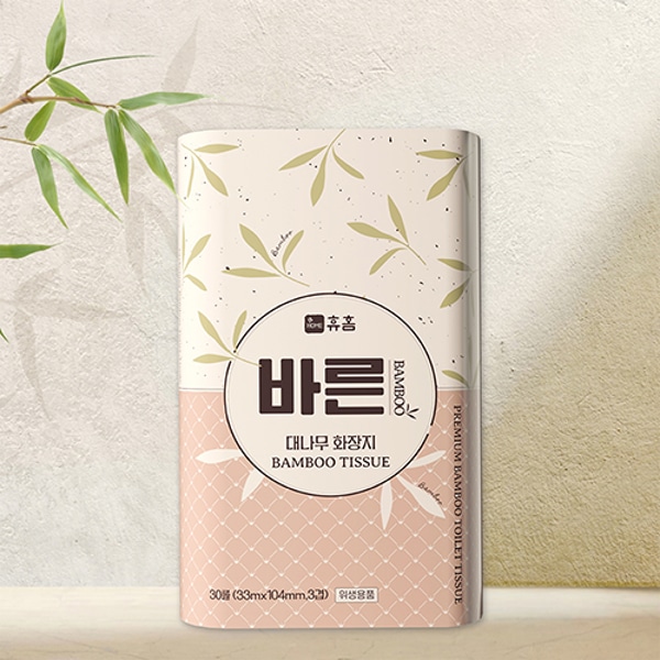 프리미엄 바른 대나무 화장지 휴지 33M 30롤