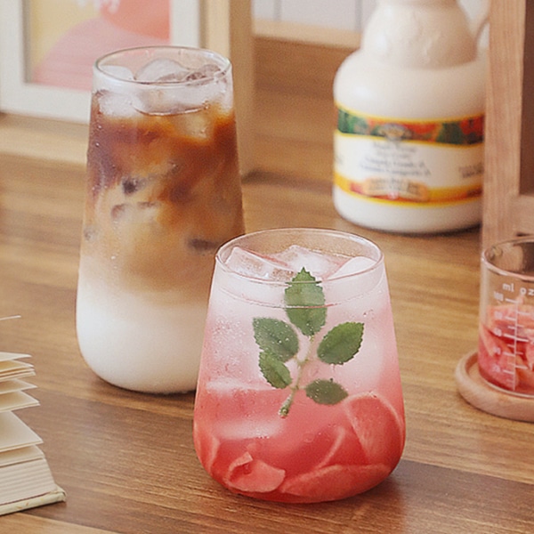 드롭 내열 유리컵 유리잔 (2size)