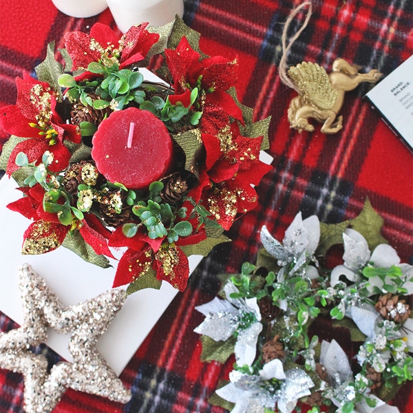 펄 포인세티아 캔들리스 (2colors)