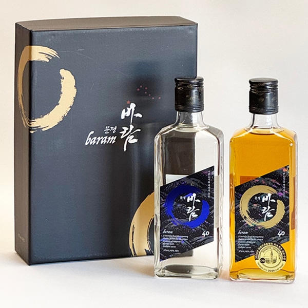 문경바람 40도 375ml 백자/오크 세트 (전용 상자, 쇼핑백 포함)