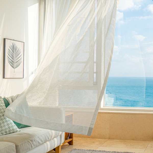 블랑 화이트 린넨스타일 커튼