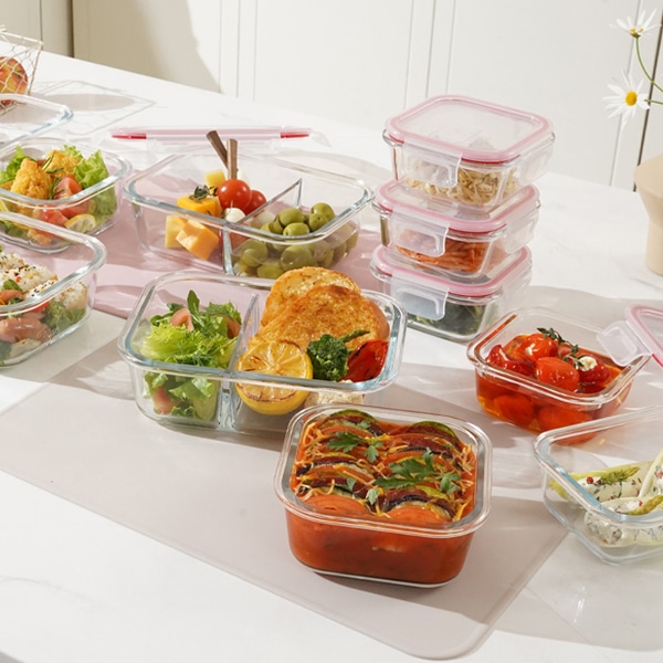 더 레드 오븐글라스 밀폐용기 12종세트