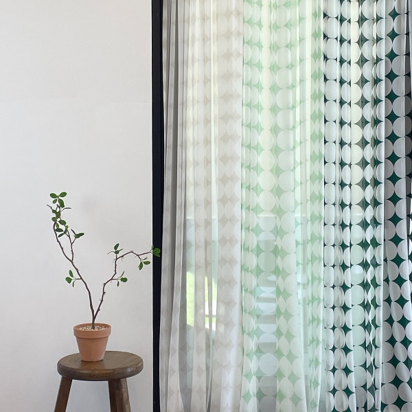 몽글몽글 서클 쉬폰 가리개 커튼 3colors