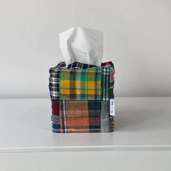 Patchwork tissue case (s) / yellow 티슈 케이스
