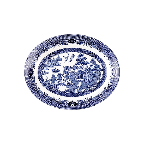 블루윌로우 타원 접시 31cm