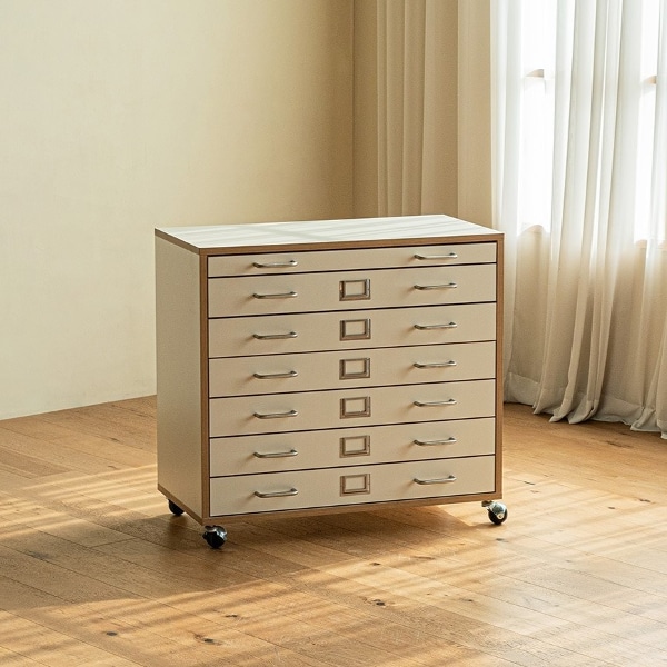 누크 화이트 4단 수납 서랍장 지류함 800