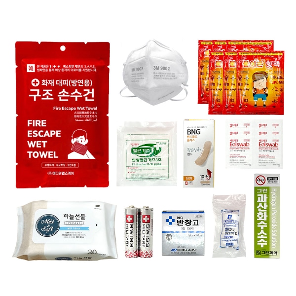 재난가방 구성품 교체세트 정기교체 생존키트 필수품 모음