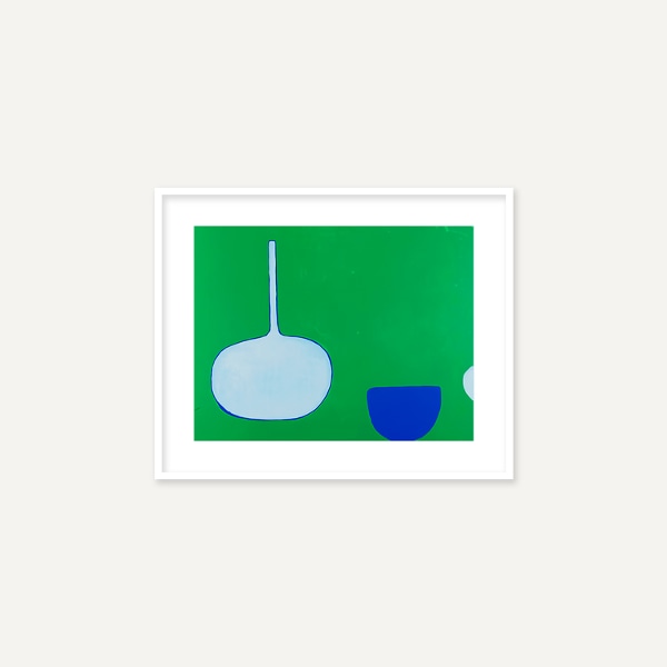 윌리엄 스콧 / Bottle and Bowl, Blues on Green_액자 포함