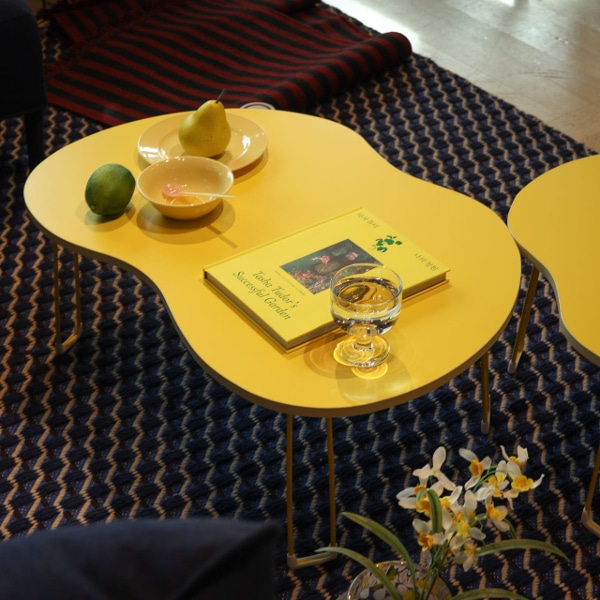 New Color 애플 오브제 접이식 테이블 2size (망고옐로우)